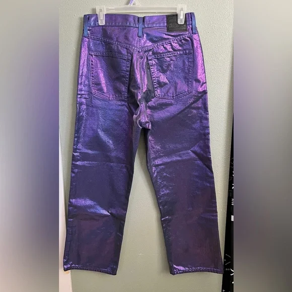 Levi’s Ribcage Metallic Purple Jeans 30 - Picture 2 of 9